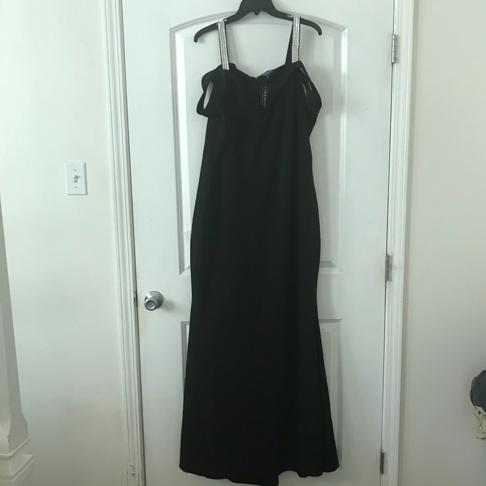 Plus size rhinestone evening gown